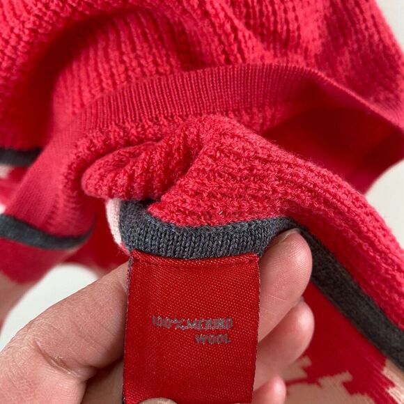 Krimson Klover Pullover Merino Wool Ski Sweater Sleigh Ride Elk Size M Red - Picture 6 of 10